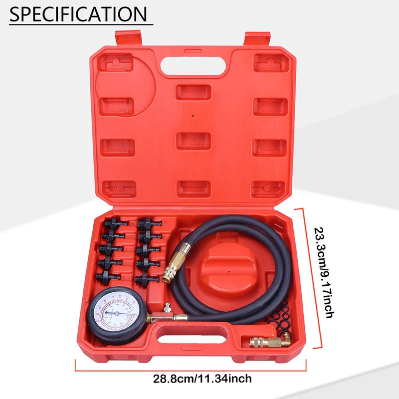 Oil Pressure Tester Kit 0-140psi Professional Oil Pressure Gauge Tool for Engine Diagnostic Test Hose Adapters and Carry Case