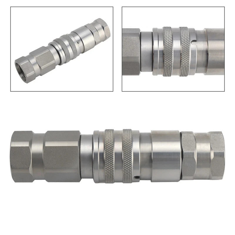 FF Flat Hydraulic Quick Coupling With  Plug For NPT G1/4 G3/8 G1/2 G3/4 G1 Thread High Pressure Oil Hose Connector Release