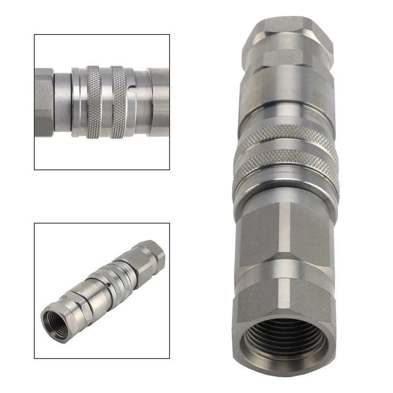 FF Flat Hydraulic Quick Coupling With  Plug For NPT G1/4 G3/8 G1/2 G3/4 G1 Thread High Pressure Oil Hose Connector Release