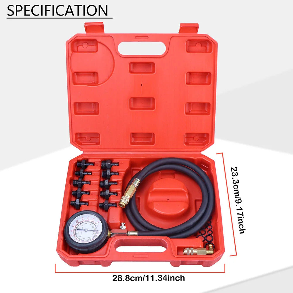 Oil Pressure Tester Kit 0-140psi Professional Oil Pressure Gauge Tool for Engine Diagnostic Test Hose Adapters and Carry Case